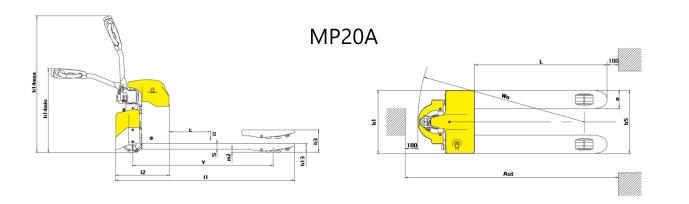 Semi electric pallet truck MP15A